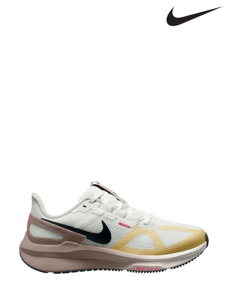 Nike White Brown Structure 25 Road Running Trainers (E37242) | €79