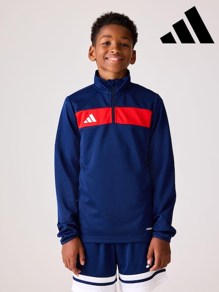 adidas Blue Chrome Tiro Essentials Quarter Zip Training Sweat Top (E37276) | R$ 295