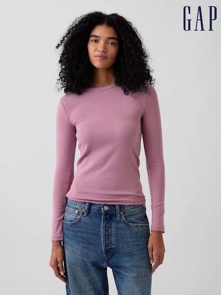 Violet - Gap Modern Long Sleeve T-shirt