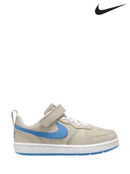 Natuurlijke blauwtint - Nike Junior Court Borough Low Recraft Trainers (E37338) | € 58