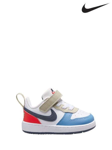 Nike White Blue Red Infant Court Borough Low Recraft Trainers (E37355) | €44