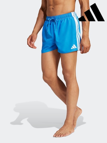 adidas Blue 3-Stripes 3-Inch Swim Shorts (E37429) | kr428