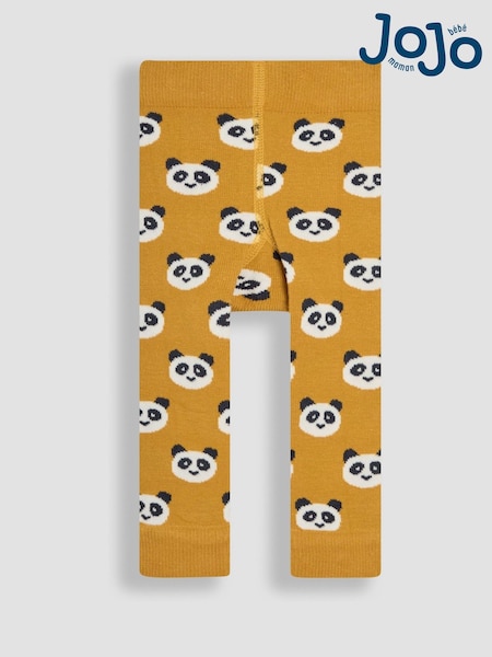 JoJo Maman Bébé Yellow Panda Knitted Leggings (E37637) | €20