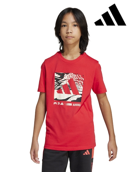 adidas Red Camo Logo 100% Cotton T-Shirt (E37667) | R$ 130