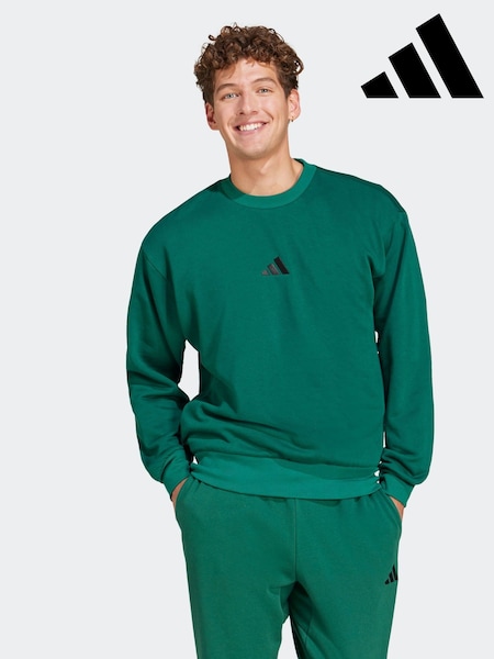 ירוק - Adidas Essentials Feelcozy Fleece Sweatshirt (E37741) | ‏166‏₪