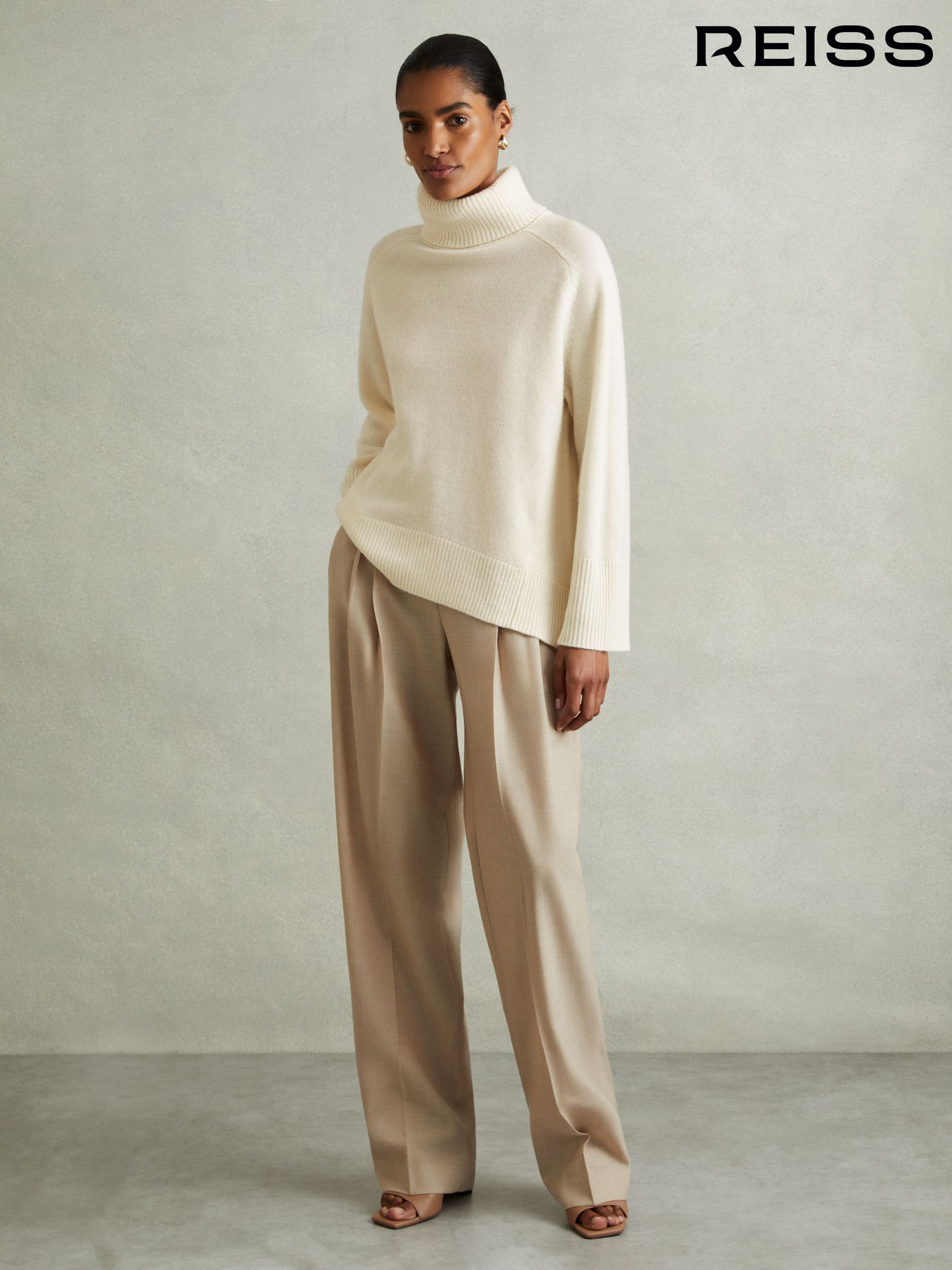 Womens oversized roll neck jumper sale