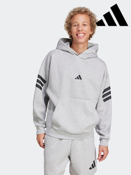 Сірий - adidas Future Icons 3-смугастий худі (E37823) | 3 304 грн