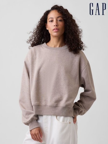 Beige - Gap Vintage Soft Oversized Split-hem Sweatshirt