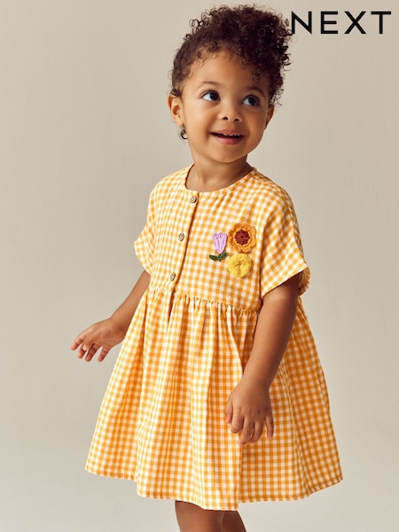 Yellow Check Relaxed Summer Dress (3mths-8yrs) (E37884) | AED66 - AED81