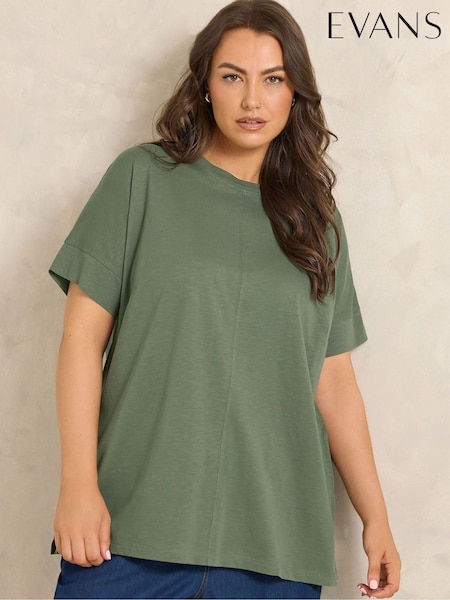أخضر - Evans Pure Cotton T-shirt