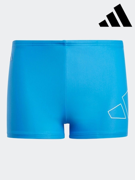adidas Blue Performance Big Bars Swim Boxer Shorts (E38142) | €17