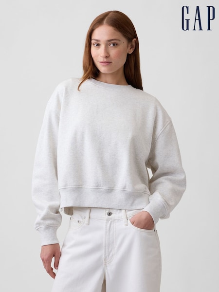 Light Grey - Gap Vintage Soft Oversized Split-hem Sweatshirt