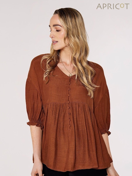 Apricot Red Textured Tier Top (E38286) | €21.50