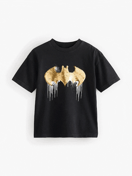 Black Licensed Flip Sequin Batman T-Shirt (3-15yrs) (E38384) | €24 - €28
