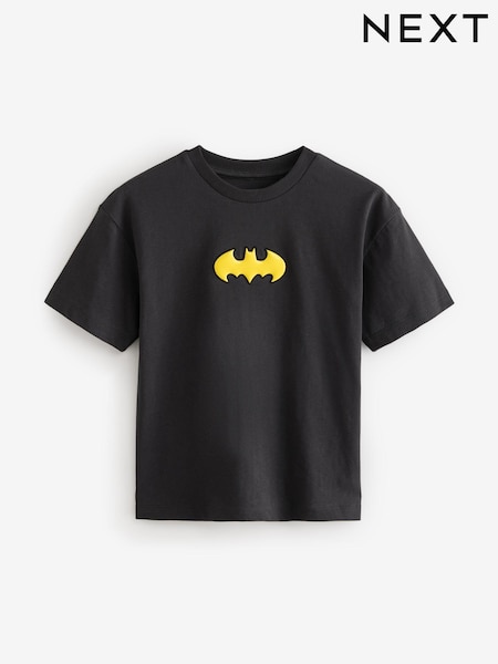 Black Licensed Batman Logo Appliqué T-Shirt (3-16yrs) (E38388) | €21 - €25