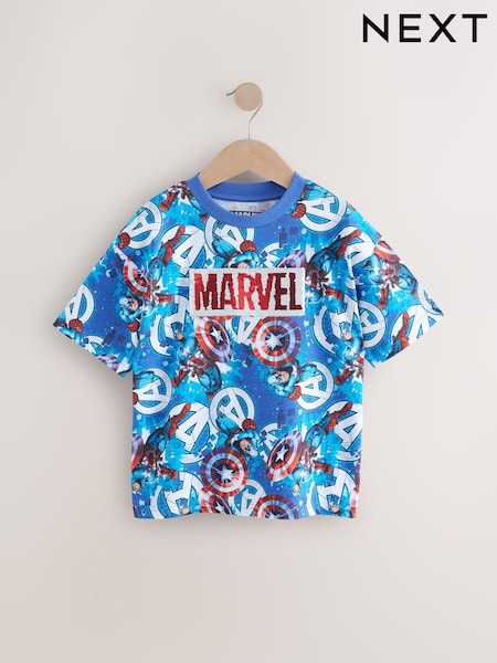 Blue Captain America T-Shirt (3-16yrs) (E38389) | €24 - €28