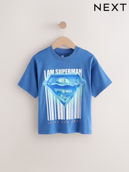Blue Superman Short Sleeved 100% Cotton T-shirt (3-16yrs) (E38390) | €21 - €25