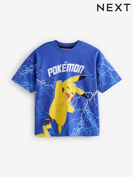Синий - Pokémon License Short Sleeve T-Shirt (4-16yrs) (E38391) | €22 - €26