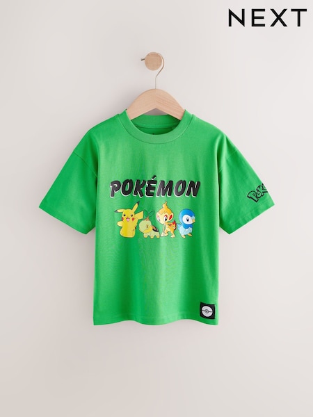 Bright Green Pokémon License Short Sleeve T-Shirt (4-16yrs) (E38392) | €18 - €23