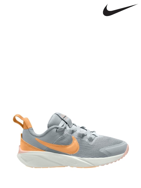 Nike Grey Orange Junior Star Runner 4 Trainers (E38477) | €50