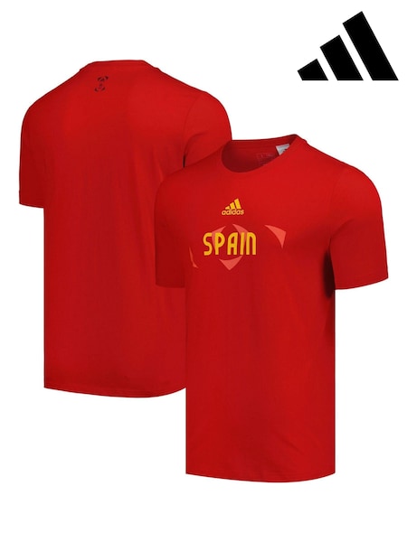 adidas Red 100% Cotton Euro 2024 Spain T-Shirt (E38591) | R$ 245