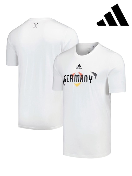 adidas White 100% Cotton Euro 2024 Germany T-Shirt (E38600) | AED73