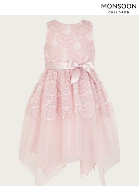 Monsoon Pink Scallop Embellished Tulle Dress (E38651) | AED231 - AED266