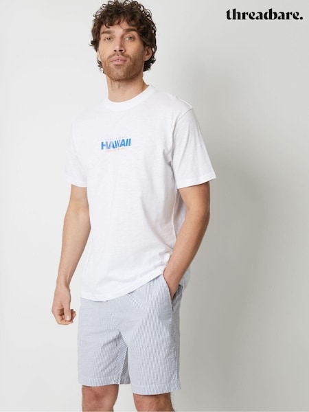 Threadbare Elasticated Waist Seersucker 100% Cotton Shorts (E38716) | €12