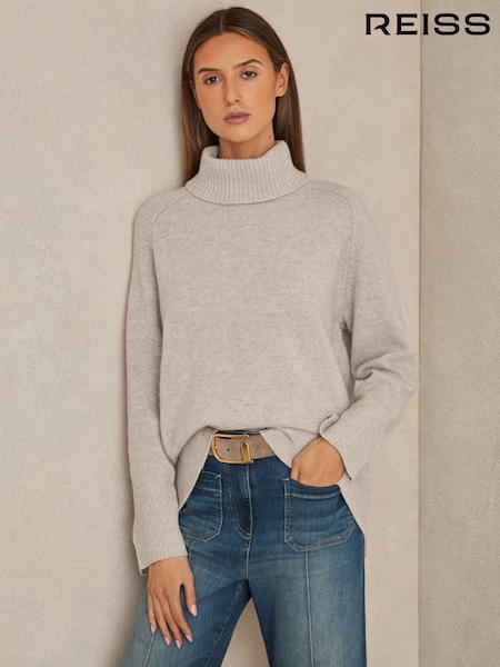 دقيق الشوفان - Reiss Eliza Wool-Cashmere Roll-Neck Jumper (E38852) | ‏994 د.إ.‏
