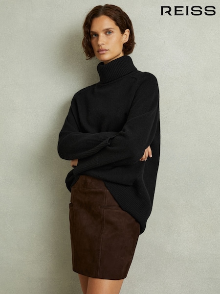 Reiss Black Eliza Wool-Cashmere Roll-Neck Jumper (E38865) | €125