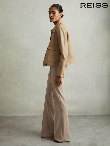 Reiss Neutral Hadley High Rise Flared Trousers (E38868) | €130