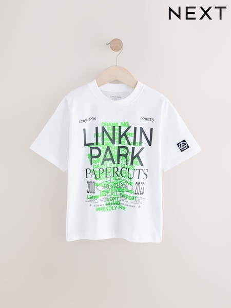White 100% Cotton Linkin Park Short Sleeve T-Shirt (3-16yrs) (E38926) | €16 - €18