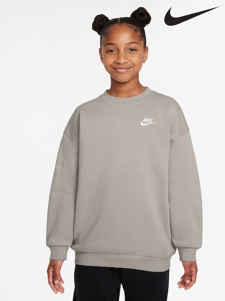 Nike College Grey Oversized Club Fleece Sweatshirt (E39007) | €42