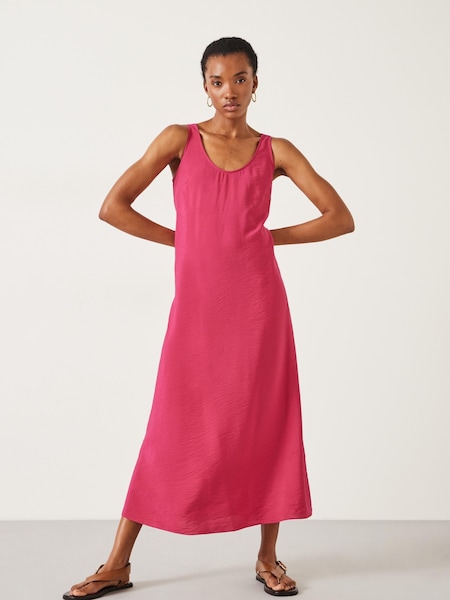 Hush Pink Sophie Scoop Neck 100% Cotton Maxi Dress (E39136) | €58