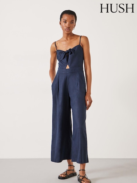 Hush Chloe Tie Front Linen Blend Jumpsuit (E39138) | 140 €
