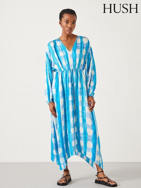 Hush Blue Clarette Check Maxi Dress (E39159) | €86