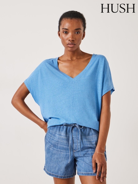 Hush Danny Linen V-Neck T-Shirt (E39164) | 26 €