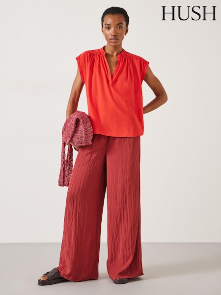 Hush Red Viola Sleeveless Cotton Blouse (E39169) | €37