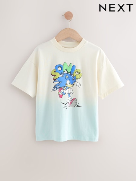 Cream/Blue Licensed Sonic T-Shirt (3-16yrs) (E39256) | 69 QAR - 84 QAR