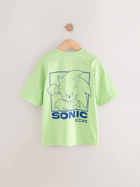 Lime Green Licensed Sonic T-Shirt (3-16yrs) (E39257) | €18 - €23