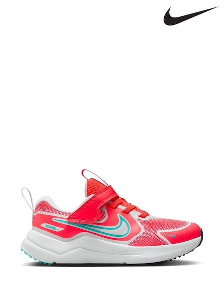 Nike Crimson Red Grey Junior Cosmic Running Trainers (E39329) | ₪166