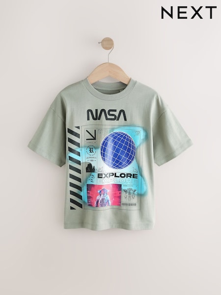 Grey NASA License Short Sleeve T-Shirt (3-16yrs) (E39354) | 44 QAR - 55 QAR