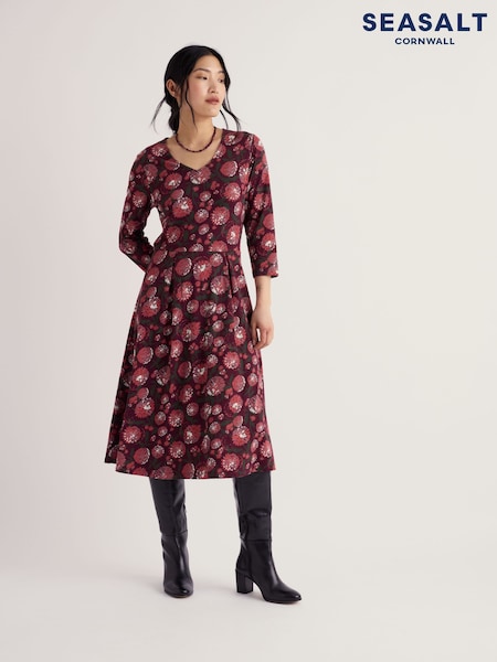 Pink - Seasalt Cornwall Pier View 3/4 Sleeve Dress