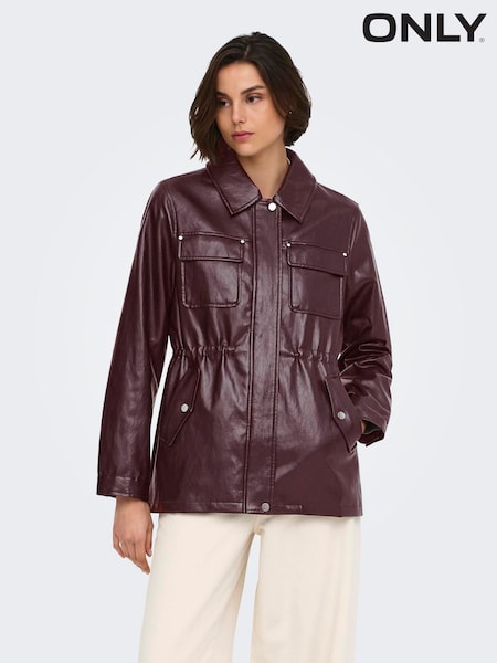 Smeđa - Only Faux Leather Jacket