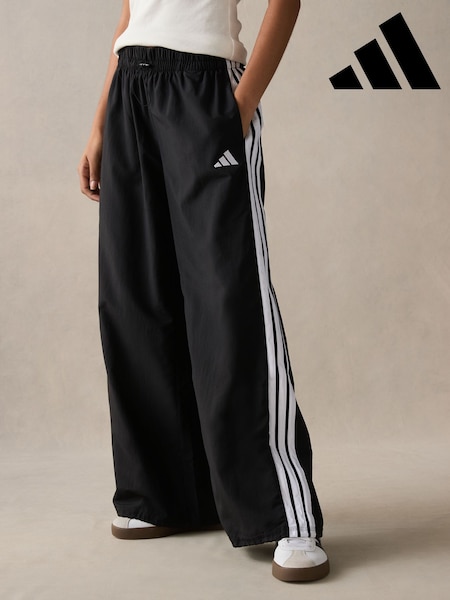 Черный - adidas 3 Stripe Woven Wide Leg Joggers (E39584) | €50