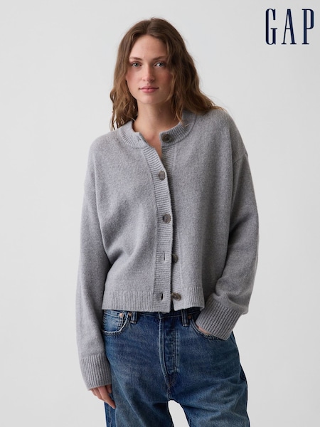 Grey - Gap Cashsoft Oversized Chunky Cardigan