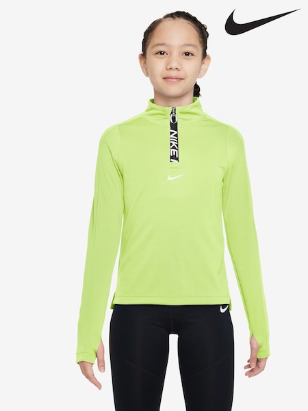Sitruuna Keltainen - Nike Pro Dri-Fit puolivetoketjullinen toppi (E39623) | €68