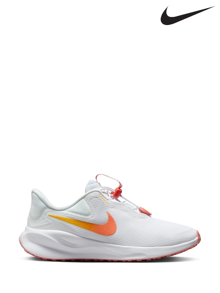 Nike White Revolution 7 EasyOn Easy On/Off Running Trainers (E39633) | €86