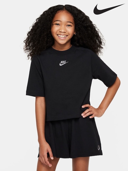 Musta - Nike Sportswear Short Sleeve 100% Cotton Top (E39643) | €47