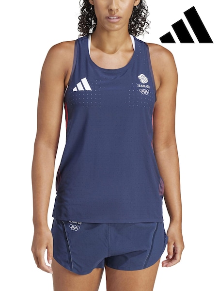 adidas Blue Womens Team GB Running Tank (E39710) | €36